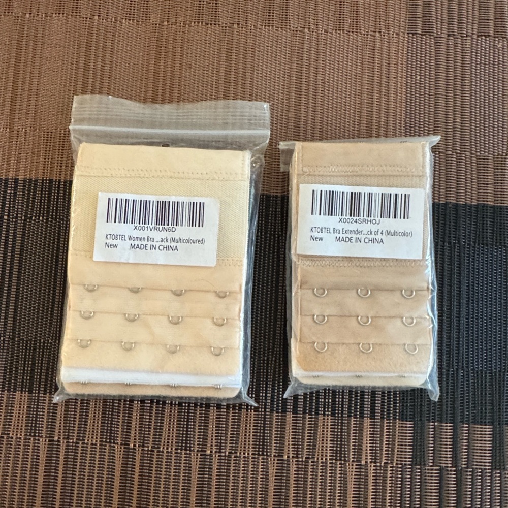 2 Sets of Bra Extenders Black, Tan, Beige, White